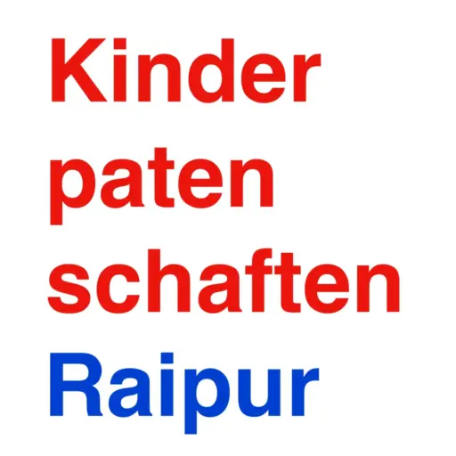 Das Bild zeigt das Text-Logo Kinderpatenschaften Raipur.