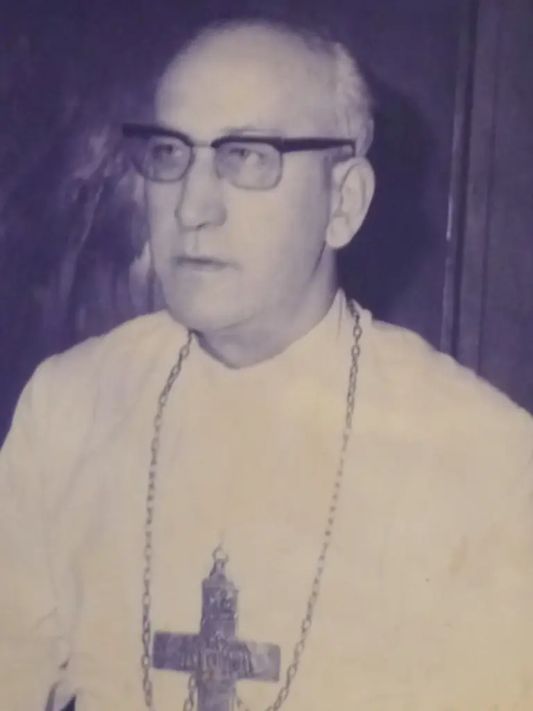 Das Bild zeigt ein Porträt von Pallotinerpater Hanns (John) Weidner.